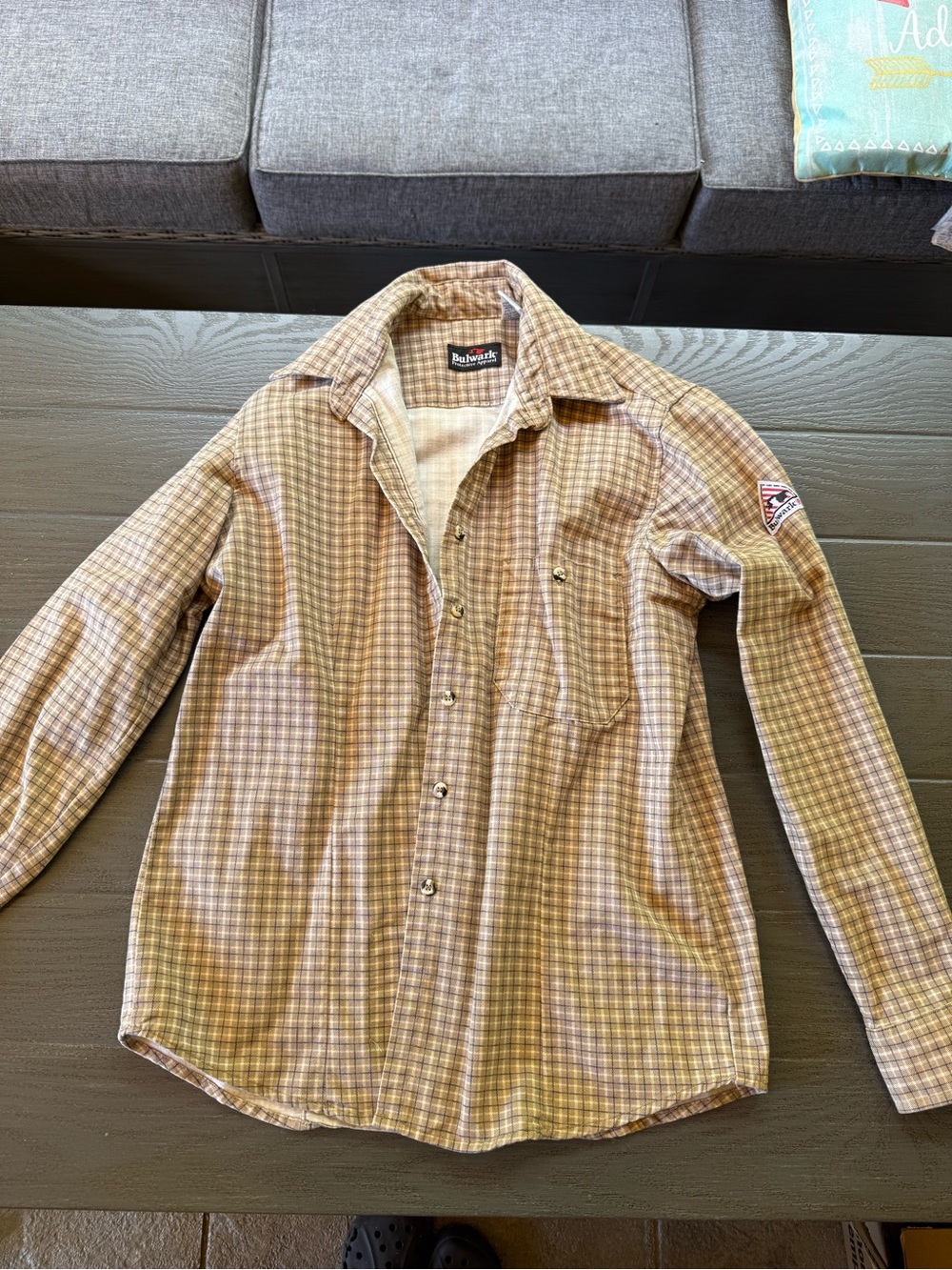 Bulwark FR Plaid button down shirt